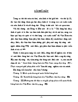 Đề tài Xuất khẩu hàng hoá của Việt Nam sang thị trường Mỹ – Thực trạng và giải pháp phát triển