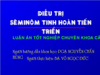 Điều trị Sêminôm tinh hoàn tiến triển