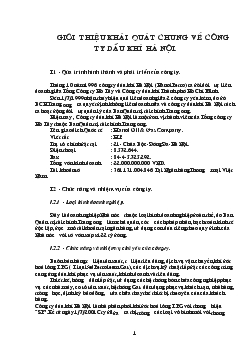 Giới thiệu khái quát chung về công ty dầu khí Hà Nội