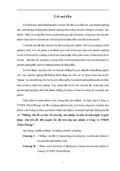 Những vấn đề cơ bản về tiêu thụ sản phẩm và một số kiến nghị và giải pháp chủ yếu để đẩy mạnh tốc độ tiêu thụ sản phẩm ở Công ty TNHH Thiên Phong