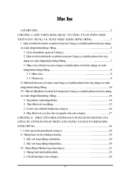 Thực tiễn hoạt động kinh doanh của công ty Công ty cổ phần phát triển xây dựng và xuất nhập khẩu Sông Hồng