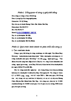 Tình hình hoạt động của Công ty Giấy Bãi Bằng