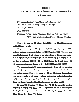 Tình hình hoạt động tại Công ty xây dựng số 1 Hà Nội - HCC1