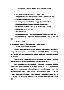 Tình hình hoạt động và phát triển của Công ty may Thăng Long