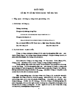 Tình hình hoạt động và phát triển tại Công ty công trình giao thông 124
