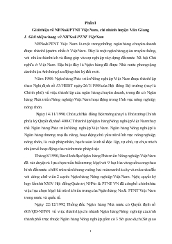 Tình hình hoạt động và phát triển tại ngân hàng nông nghiệp và phát triển nông thôn Việt Nam, chi nhánh huyện Văn Giang