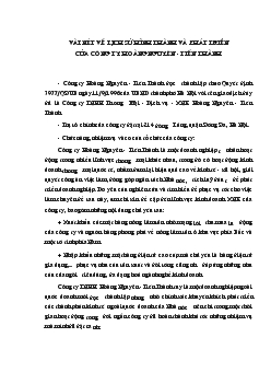 Vài nét về lịch sử hình thành và phát triển của công ty Hoàng Nguyên - Tiến Thành