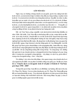 Đề tài Chuyển dịch cơ cấu ngành kinh tế với phát triển kinh tế Việt Nam giai đoạn 1990 – 2005