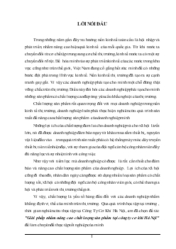 Đề tài Giải phấp nhằm nâng cao chất lượng sản phẩm tại công ty cơ khí Hà Nội