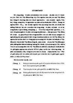 Đề tài Một số giải pháp chủ yếu nhằm đẩy mạnh quá trình thu hút và giải ngân nguồn ODA từ WB của Việt Nam