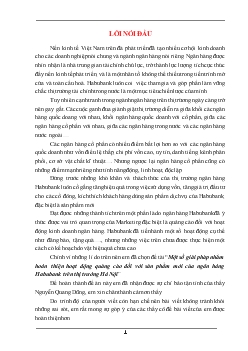 Đề tài Một số giải pháp nhằm hoàn thiện hoạt động quảng cáo đối với sản phẩm mới của ngân hàng Habubank trên thị trường Hà Nội