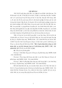 Đề tài Một số giải pháp nhằm nâng cao chất lượng dịch vụ sau bán hàng tại công ty cổ phần thang máy thiên nam – Chi nhánh Hà Nội