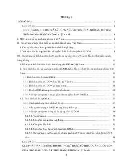 Đề tài Một số giải pháp nhằm tăng cường thu hút và sử dụng có hiệu quả nguồn vốn ODA cho đầu tư phát triển Ngành Hàng không Việt Nam