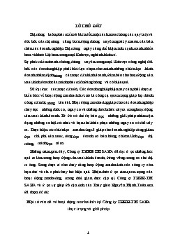 Đề tài Một số vấn đề về hoạt động marketinh tại công ty TNHH - TM sana thực trạng và giải pháp