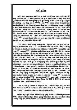 Đề tài Những biện pháp cơ bản đảm bảo vốn FDI và ODA cho phát triển kinh tế Việt Nam giai đoạn 2001 - 2005