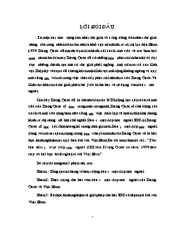 Đề tài Thu hút đầu tư trực tiếp nước ngoài FDI vào Trung Quốc từ năm 1979 đến nay và bài học kinh nghiệm với Việt Nam