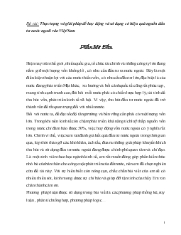 Đề tài Thực trạng và giải pháp để huy động và sử dụng có hiệu quả nguồn đầu tư nước ngoài vào Việt Nam