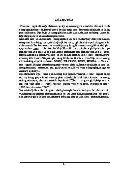 Đề tài Thưc trạng và giải pháp nhằm thu hút vốn đầu tư trực tiếp nước ngoài vào Việt Nam trong giai đoạn 1995 đến đầu năm 2005