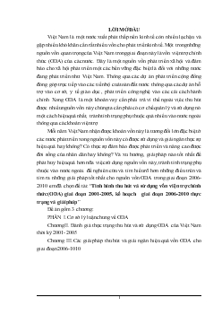 Đề tài Tình hình thu hút và sử dụng vốn viện trợ chính thức (ODA) giai đoạn 2001-2005, kế hoạch giai đoạn 2006 - 2010 thực trạng và giải pháp