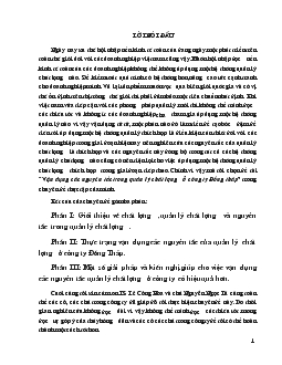 Đề tài Vận dụng các nguyên tắc trong quản lý chất lượng ở công ty Đồng tháp