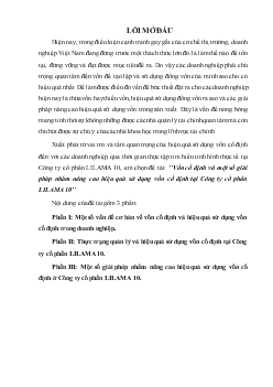 Đề tài vốn cố định và một số giải pháp nhằm nâng cao hiệu quả sử dụng vốn cố định tại công ty cổ phần Lilama 10
