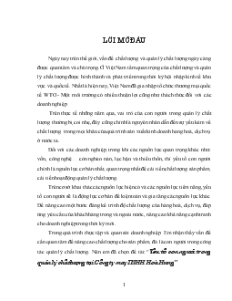 Đề tài Yếu tố con người trong quản lý chất lượng tại Công ty may TNHH Hoà Hưng