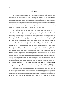 Hoàn thiện công nghệ xây dựng và truyền tải phim quảng cáo ở công ty dịch vụ truyền thanh – Truyền hình Hà Nội (BTS)