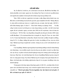 Một số giải pháp marketing nhằm thu hút khách du lịch quốc tế đến với khách sạn quốc tế Asean