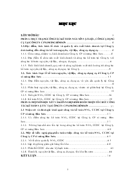 Đề tài Công tác kế toán nguyên vật liệu, công cụ dụng cụ và một số vấn đề cần hoàn thiện tại Công ty CP xi măng Bỉm Sơn