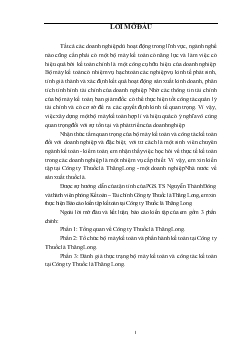 Đề tài Đánh giá thực trạng bộ máy kế toán và công tác kế toán tại Công ty Thuốc lá Thăng Long