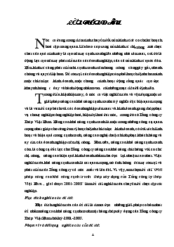 Đề tài Giải pháp nâng cao khả năng cạnh tranh thép xây dựng của Tổng công ty thép Việt Nam, giai đoạn 2001 - 2005