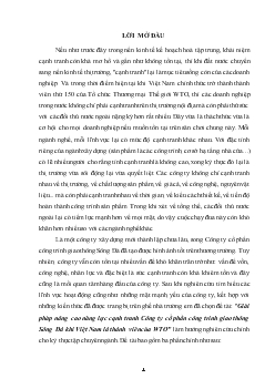 Đề tài Giải pháp nâng cao năng lực cạnh tranh Công ty cổ phần công trình giao thông Sông Đà khi Việt Nam là thành viên của WTO