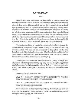 Đề tài Hoàn thiện kế toán tổng hợp hàng tồn kho theo phương pháp kê khai thường xuyên và phương pháp kiểm kê định kỳ
