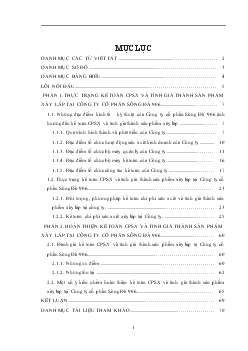 Đề tài Kế toán chi phí sản xuất và tính giá thành sản phẩm xây lắp tại Công ty cổ phần Sông Đà 906