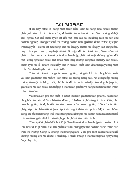 Đề tài Kế toán chi phí sản xuất và tính giá thành sản phẩm tại Công ty Cổ phần Nồi hơi Việt Nam