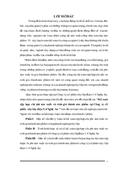 Đề tài Kế toán tập hợp chi phí sản xuất và tính giá thành sản phẩm tại Công ty cổ phần xây lắp điện 3.4 Nghệ An