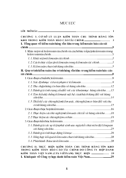 Đề tài kiểm toán chu trình hàng tồn kho trong kiểm toán Báo cáo tài chính do công ty hợp danh kiểm toán Việt Nam (Cpa vietnam) thực hiện