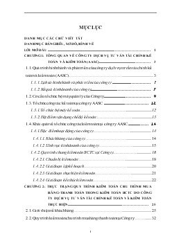 Đề tài Kiểm toán chu trình mua hàng và thanh toán trong quy trình kiểm toán Báo cáo tài chính do công ty dịch vụ tư vấn tài chính kế toán và kiểm toán thực hiện