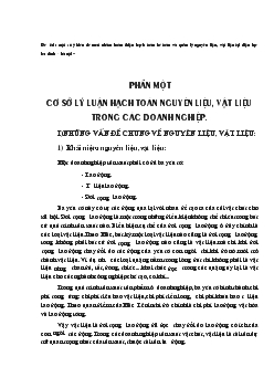 Đề tài Một số ý kiến đề xuất nhằm hoàn thiện hạch toán kế toán và quản lý nguyên liệu, vật liệu tại điện lực ba đình - Hà Nội