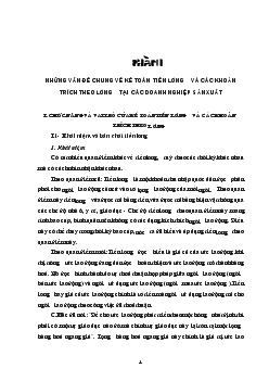 Đề tài Những vấn đề chung về kế toán tiền lương và các khoản trích theo lương tại các doanh nghiệp sản xuất