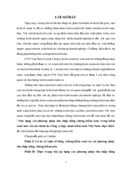 Đề tài Vận dụng các phương pháp thu thập bằng chứng kiểm toán trong kiểm toán Báo cáo tài chính do Công ty hợp danh kiểm toán Việt Nam thực hiện