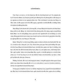 Đề tài Một số giải pháp nhằm đổi mới hoạt động kinh doanh khách sạn quốc doanh trên địa bàn quận Đống Đa