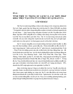 Đề tài Tính thời vụ trong du lịch và các biện pháp khắc phục tại công ty cổ phần du lịch Ao Vua