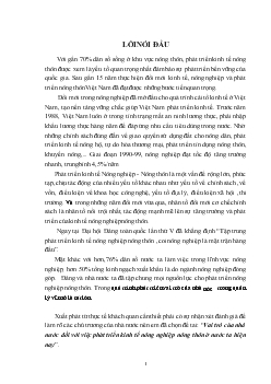 Đề tài Vai trò của nhà nước đối với việc phát triển kinh tế nông nghiệp nông thôn ở nước ta hiện nay