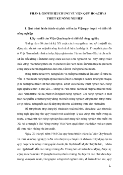 Đề tài Định hướng và giải pháp phát triển của viện quy hoạch và thiết kế nông nghiệp trong tương lai