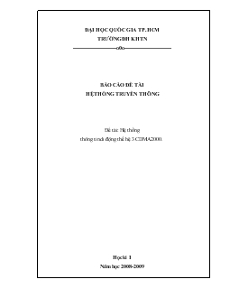 Đề tài Hệ thống thông tin di động thế hệ 3 CDMA2000