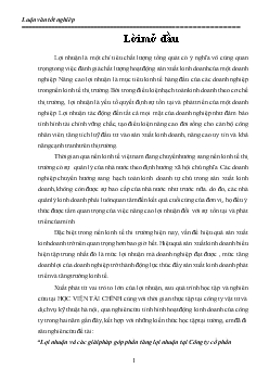 Đề tài Lợi nhuận và các giải pháp góp phần tăng lợi nhuận tại Công ty cổ phần phát triển công nghệ nông thôn