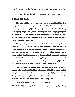 Đề tài Một số vấn đề trong quản lý nguồn vốn của các ngân hàng thương mại nước ta