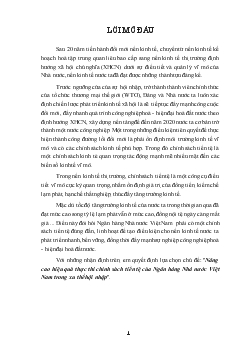 Đề tài Nâng cao hiệu quả thực thi chính sách tiền tệ của Ngân hàng Nhà nước Việt Nam trong xu thế hội nhập