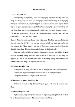 Đề tài Phân tích và thiết kế hệ thống thông tin quản lý điểm sinh viên hệ Cao đẳng